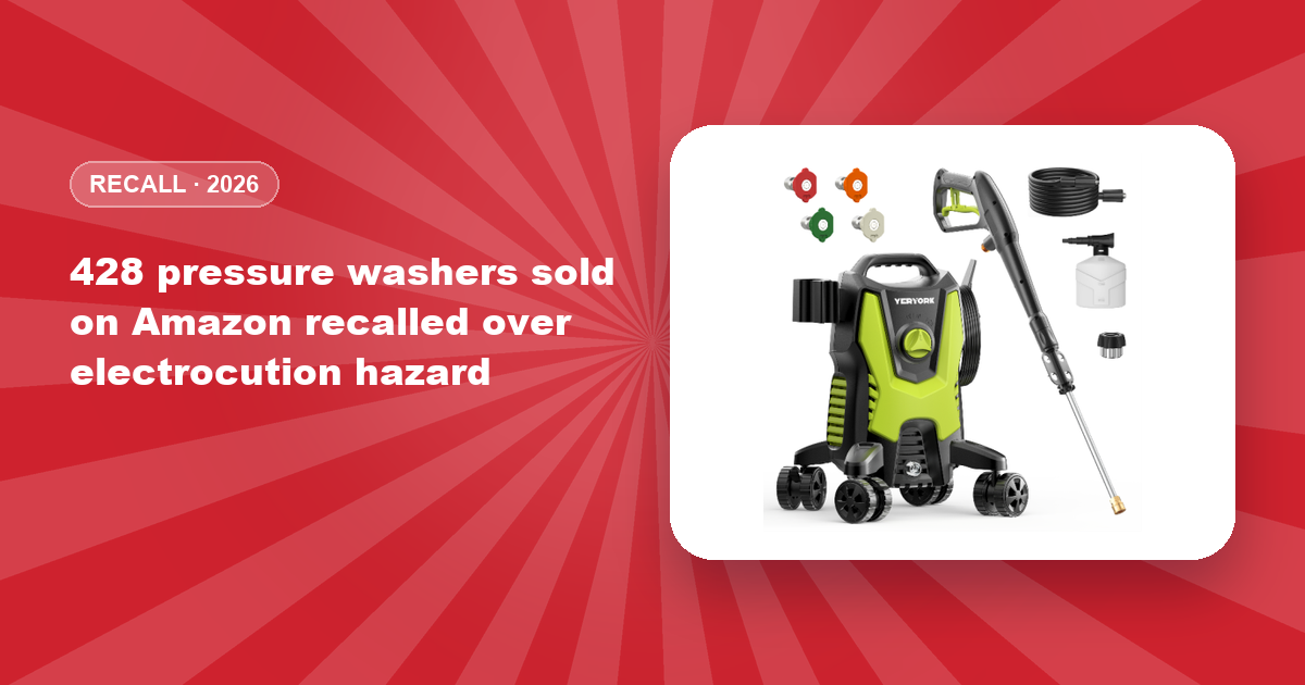 428 pressure washers sold on Amazon recalled over electrocution hazard