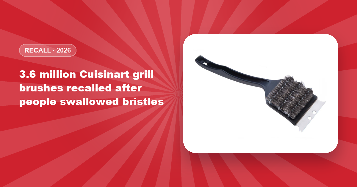 3.6 million Cuisinart grill brushes recalled after people swallowed bristles