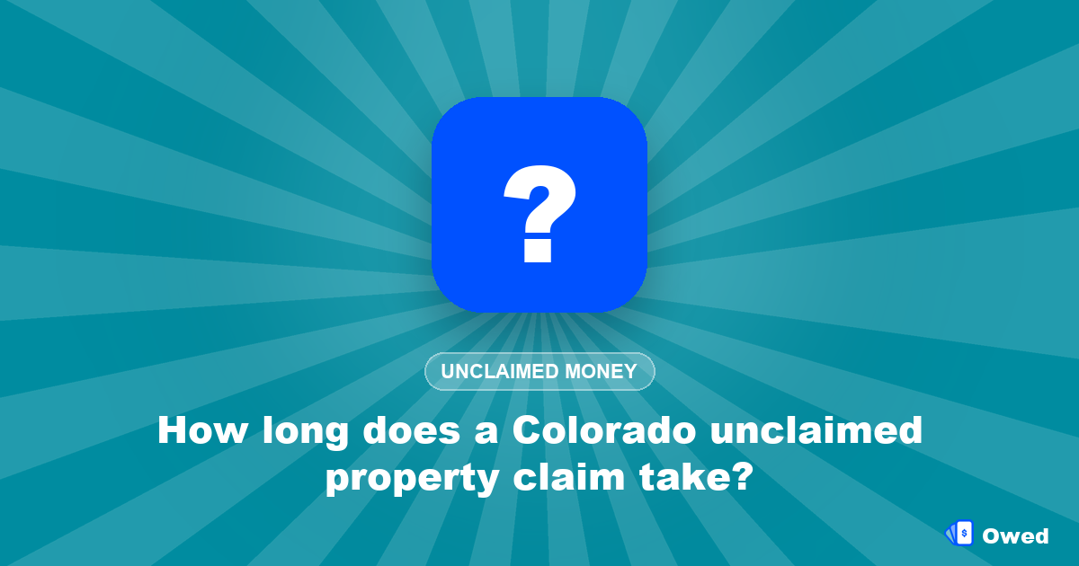 How long does a Colorado unclaimed property claim take?