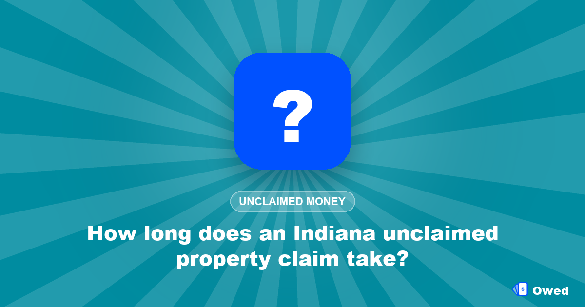 How long does an Indiana unclaimed property claim take?