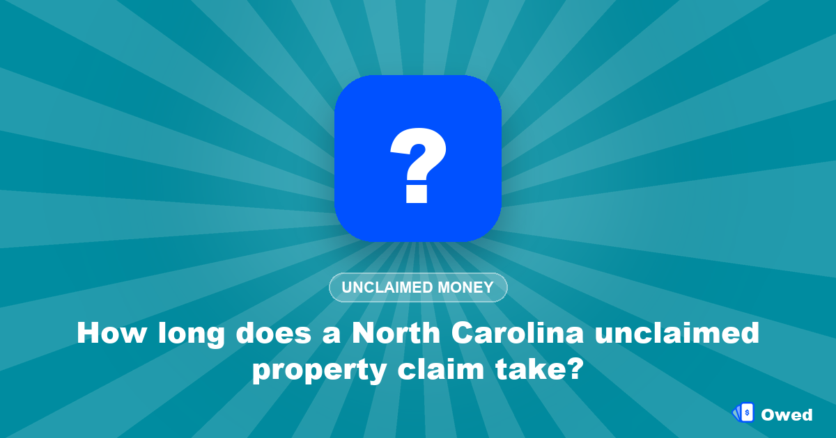 How long does a North Carolina unclaimed property claim take?