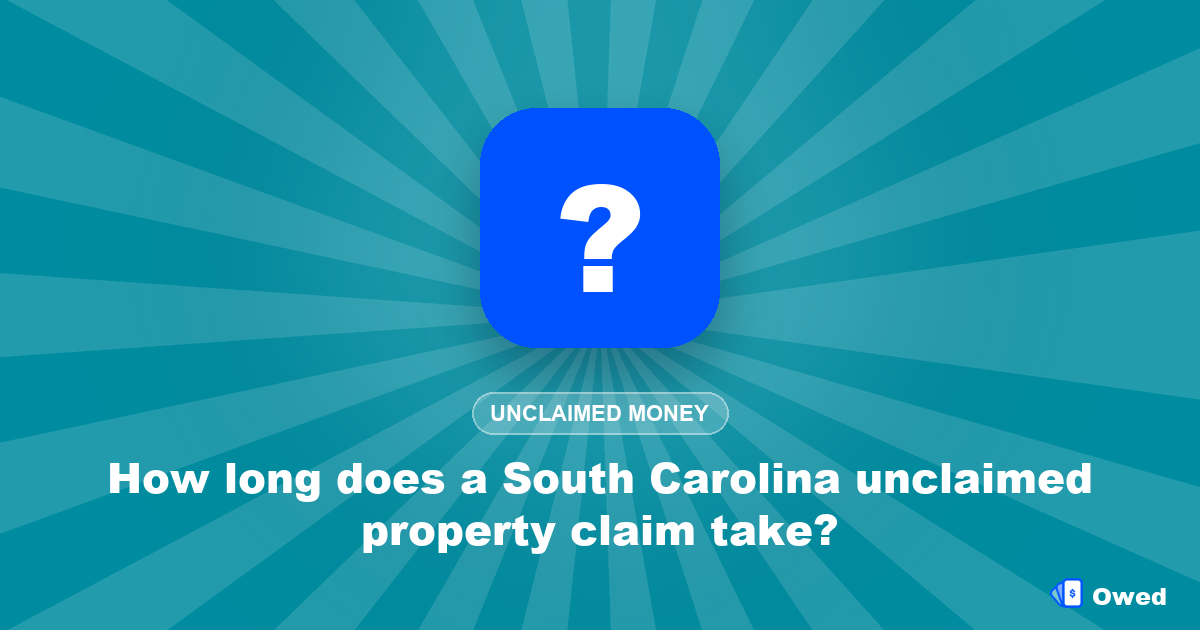 How long does a South Carolina unclaimed property claim take?