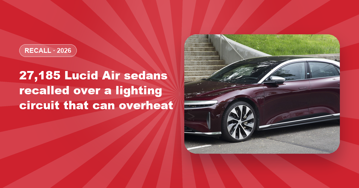 27,185 Lucid Air sedans recalled over a lighting circuit that can overheat