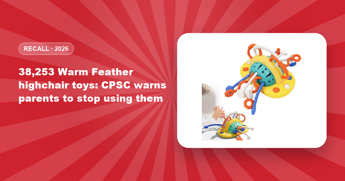 38,253 Warm Feather highchair toys: CPSC warns parents to stop using them